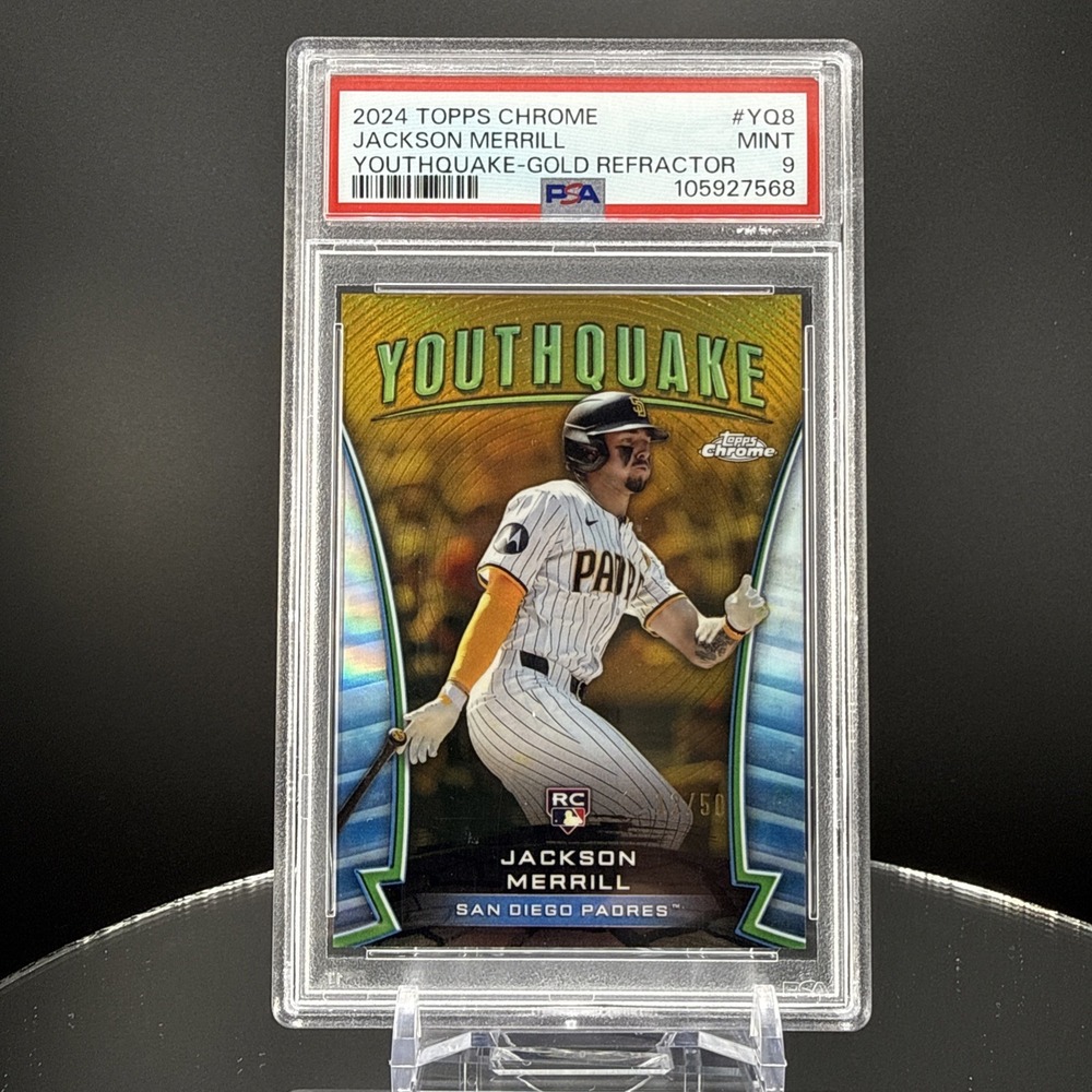2024 Topps Chrome Jackson Merrill Youthquake Gold Refractor /50 PSA 10 #YQ-8 RC